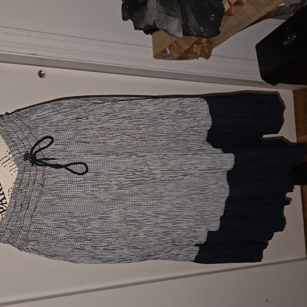 Funhouse Navy And White MiniCheck Skirt